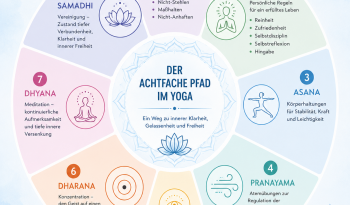 Der achtfache Pfad des Yoga beschreibt die Yogaphilosophie modellhaft.